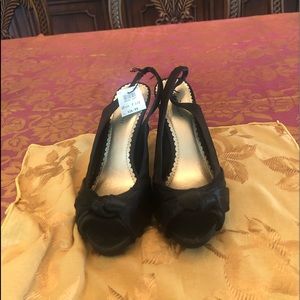 NWT Fioni Night Black Open Toed Dress Sandal with 4” Heels.  Size 7 1/2